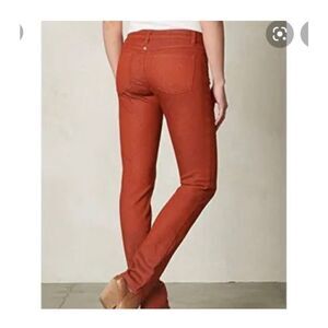 Prana Kara Jeans Size 4/27 Burnt Orange Geo Picante Dots Low Rise Fitted Stretch